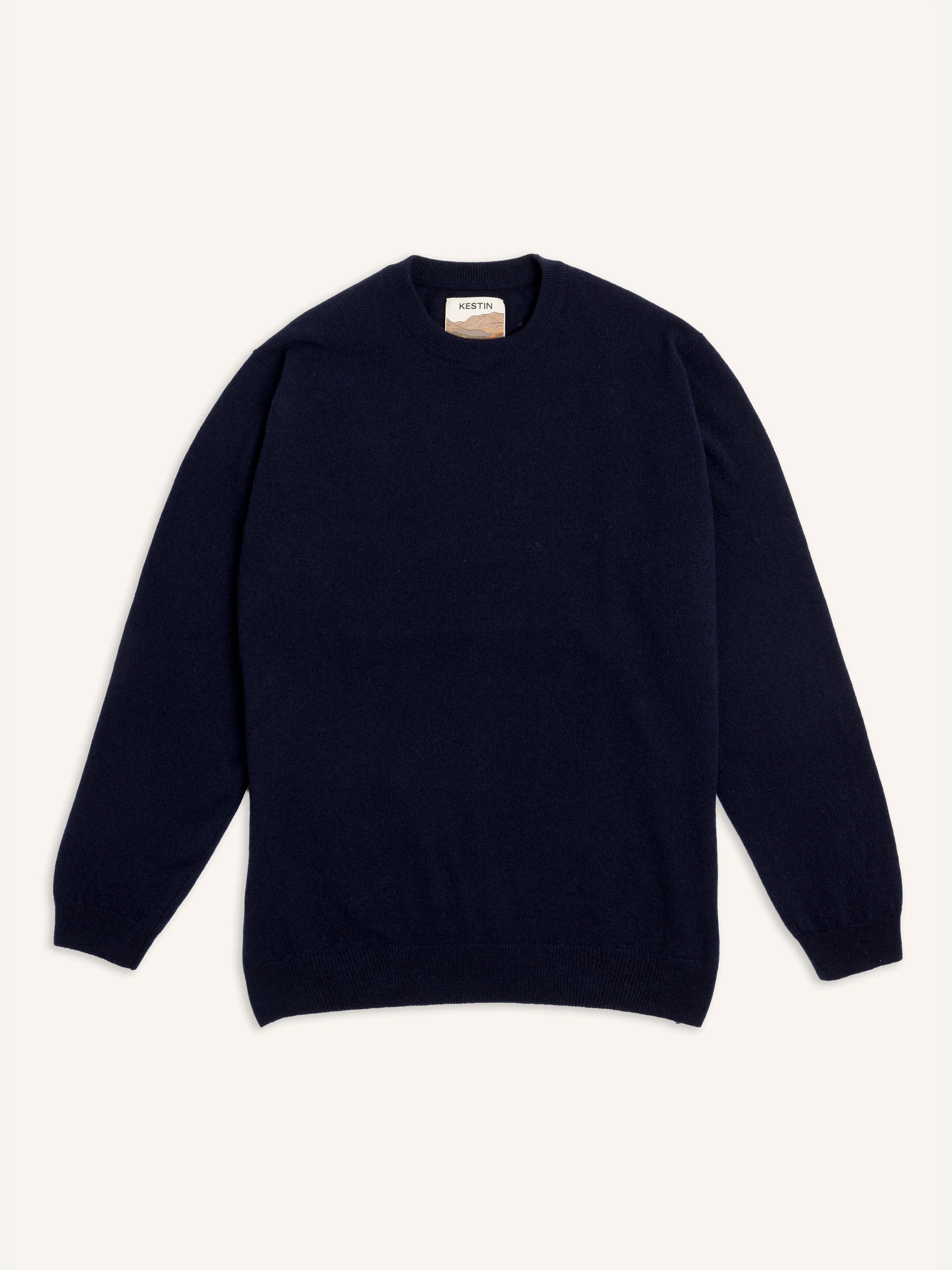 Teviot Crew Neck in Navy Merino Wool & Cashmere