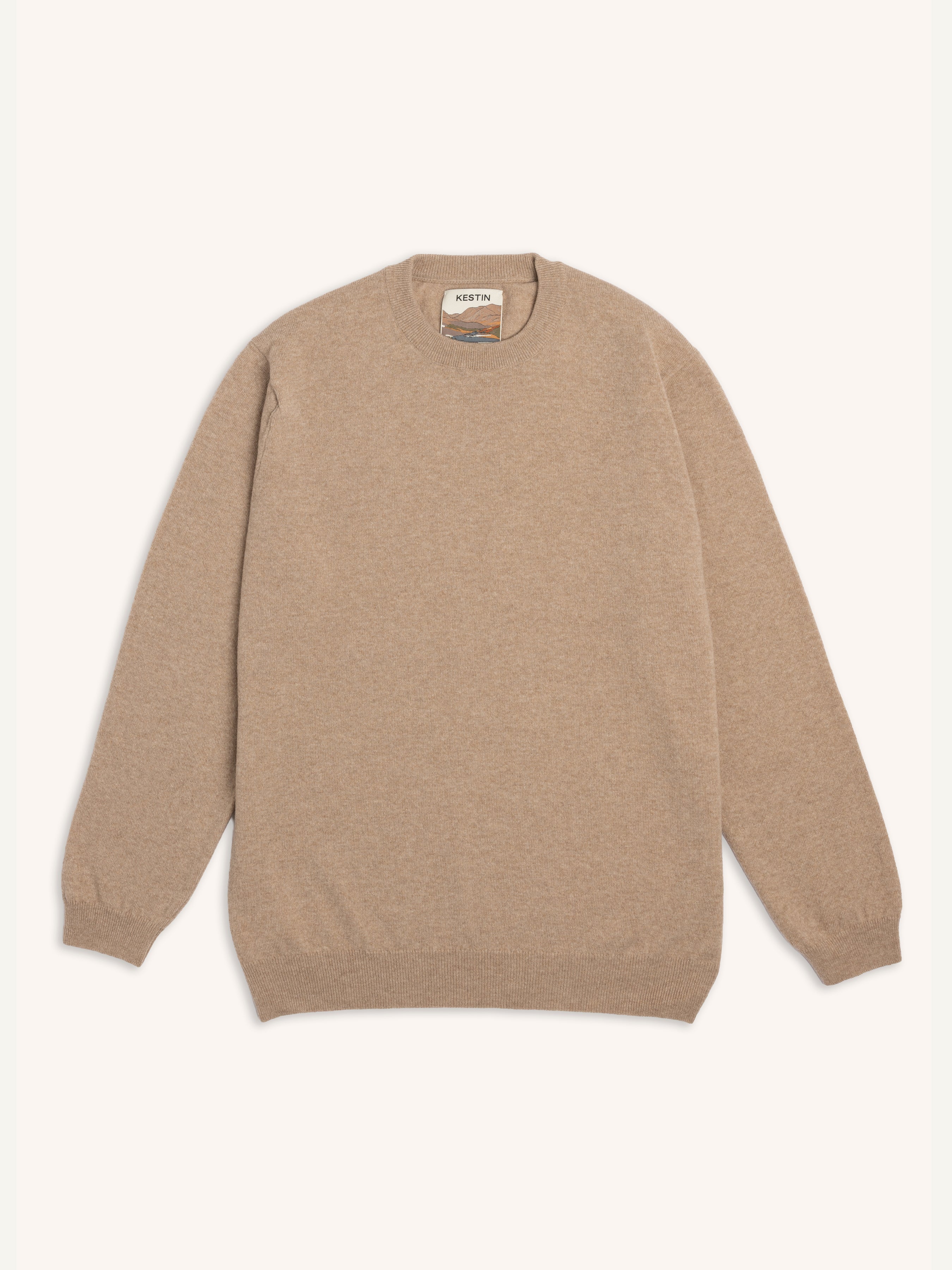 Teviot Crew Neck in Oat Merino Wool & Cashmere